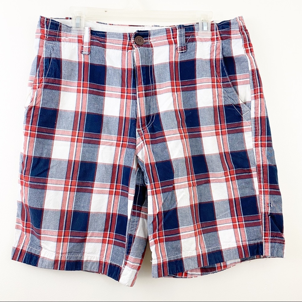 Aeropostale Men’s Flat Front Plaid Shorts